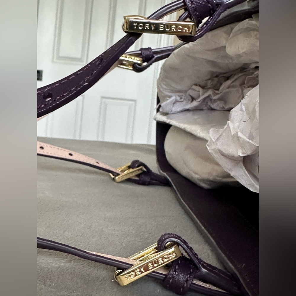 Tory Burch York Buckle Tote in Purple Iris - Picture 7 of 16